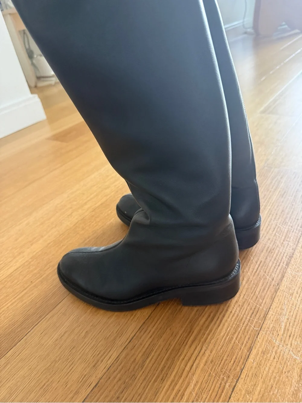 CO Black Over-the-Knee Leather Boots
